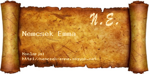 Nemcsek Emma névjegykártya